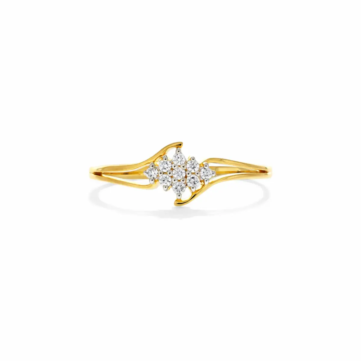 0.08 CT NATURAL DIAMOND WOMENS RING 18K GOLD